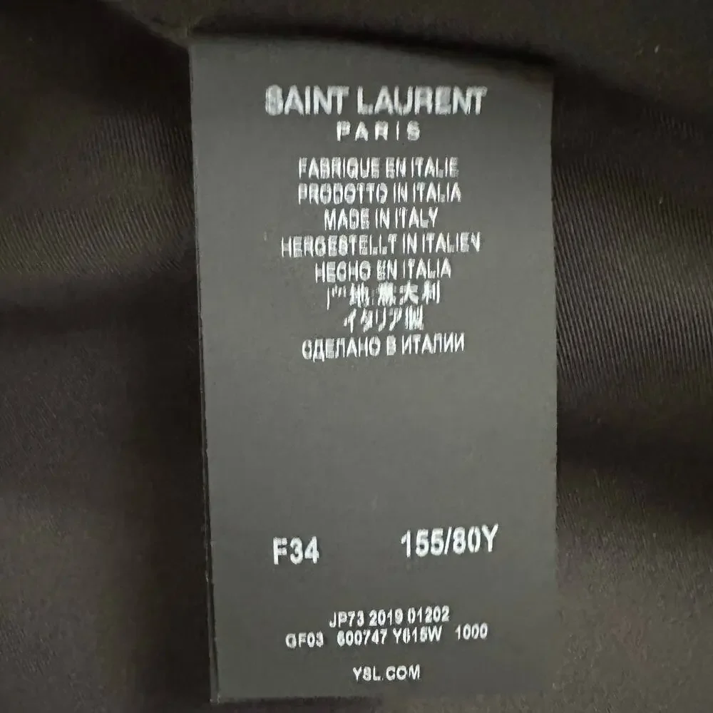 rare Saint Laurent Paris Russian Velvet Midi Vest Black size FR 34 Caftan Cotton